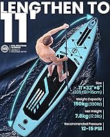 Vista 2 de Inflatable Stand Up Paddle Board with Premium SUP Accessories & Camera Mount, Inflatable Ultra-Light (17.3lbs) Paddle Board for Adults & Youth of