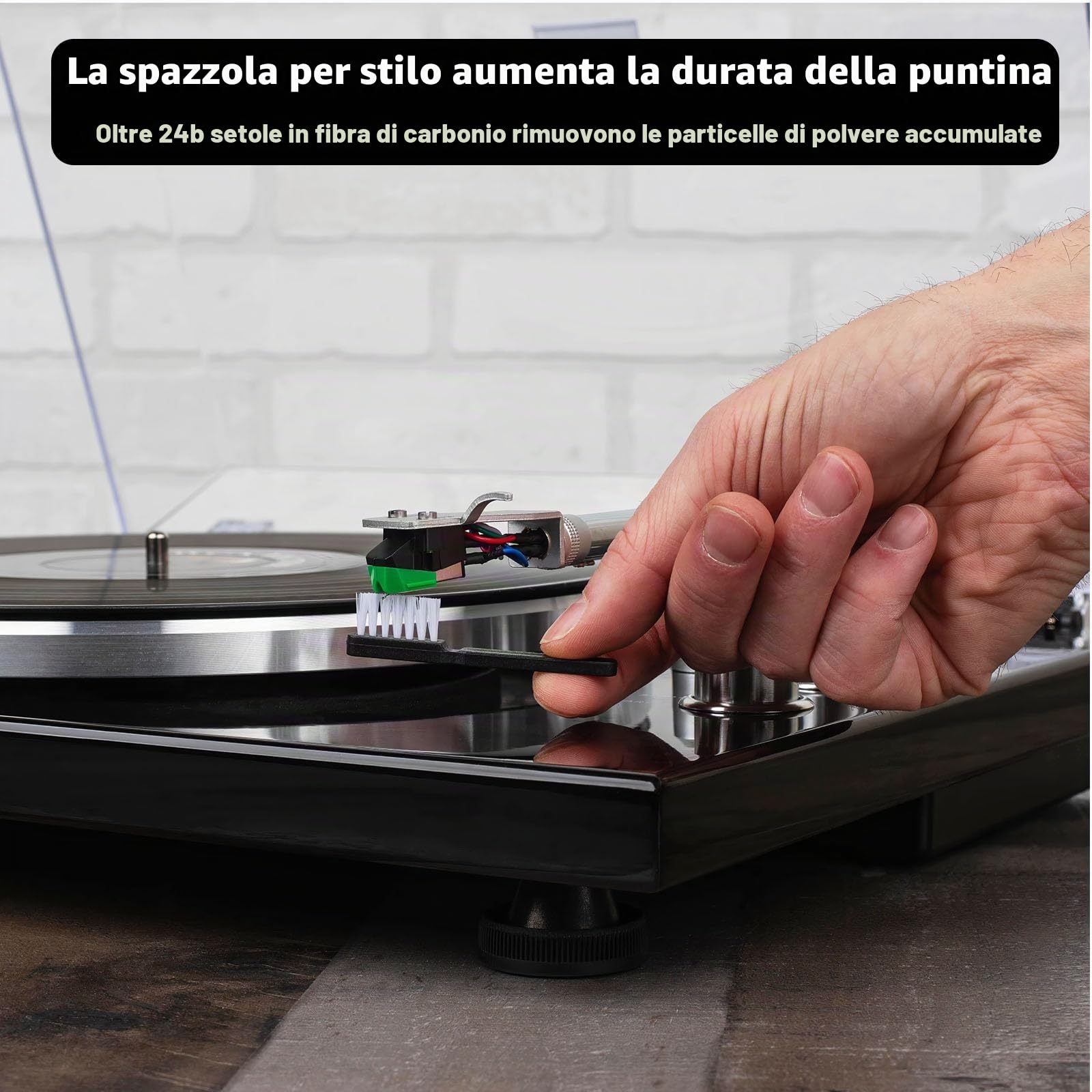 Kit di pulizia per dischi in vinile, detergente completo 8 in 1, 100 ml, spazzola per dischi in velluto, spazzola con manico dritto, spazzola a testa rotonda, vassoio in silicone, panno