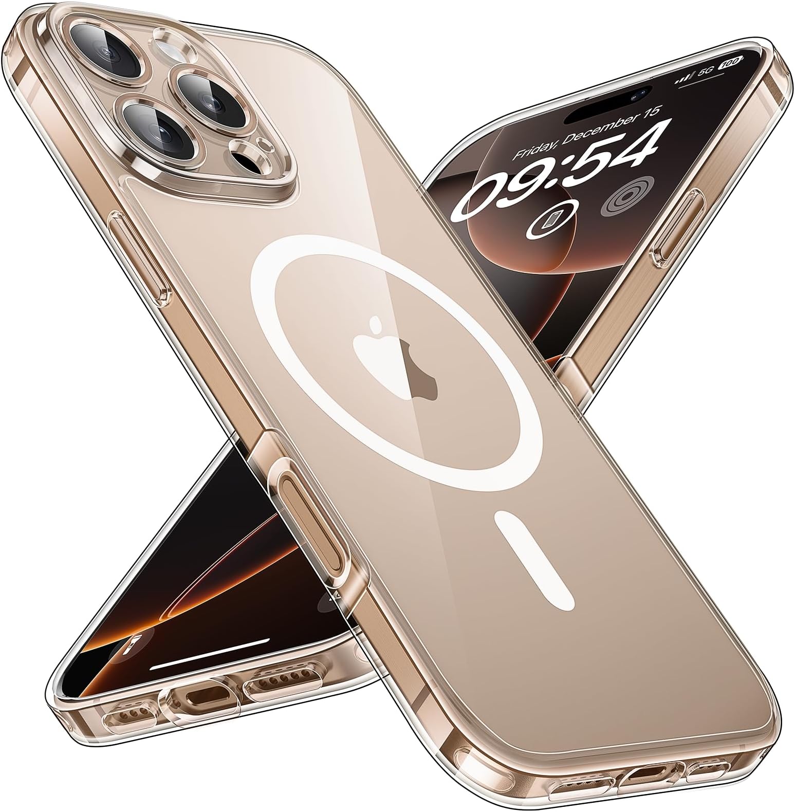 TOCOL Magnetic for iPhone 16 Pro Max Case 6.9-Inch, Fit for MagSafe, Upgraded [Full Camera Protection] [Never Yellowing] [14FT Military Grade Drop Tested] Military Shockproof Slim Cover (Clear)