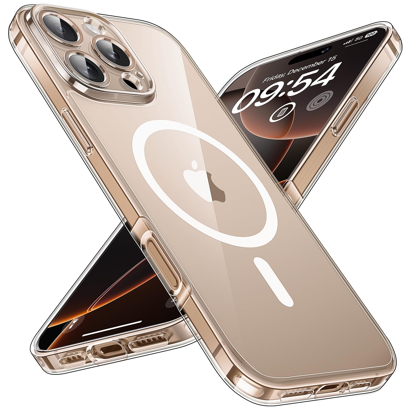 TOCOL Magnetic for iPhone 16 Pro Max Case 6.9-Inch, Fit for MagSafe, Upgraded [Full Camera Protection] [Never Yellowing] [14FT Military Grade Drop Tested] Military Shockproof Slim Cover (Clear)