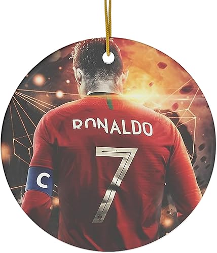 Adorno navideño de Cristo Cristiano para decoración del hogar, círculo X- Ronaldo regalo para el hogar, acrílico X regalo para vacaciones,