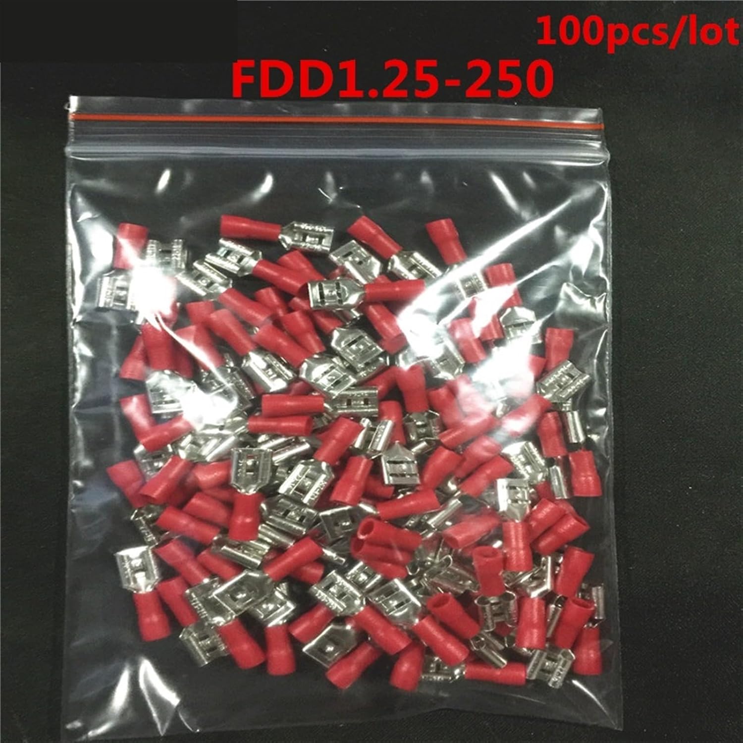 FDD1.25-250 絶縁メス絶縁電気圧着端子コネクタ ケーブルワイヤコネクタ 100個/パック FDD1-250 FDD