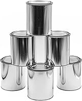 6-Pack USA-Made Quart Paint Cans with Secure Lids | T5 Hardened Steel, Unlined 90 lb CWT | Storage for Solvents, Crafts, DIY, Garage