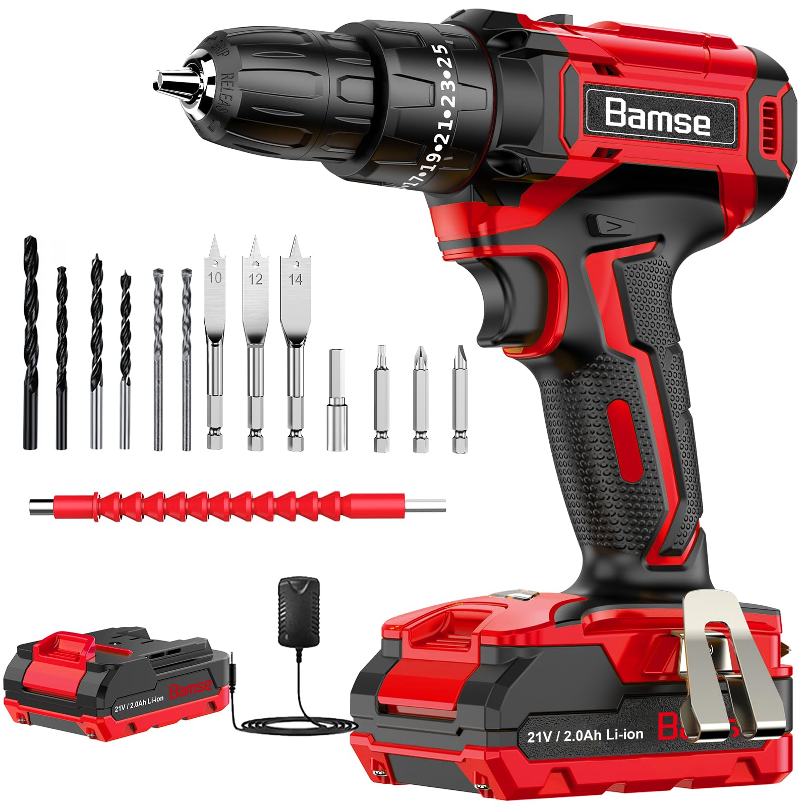Buy Cordless Drill Set 21V, Bamse Electric Power Drill Kit with 25*3