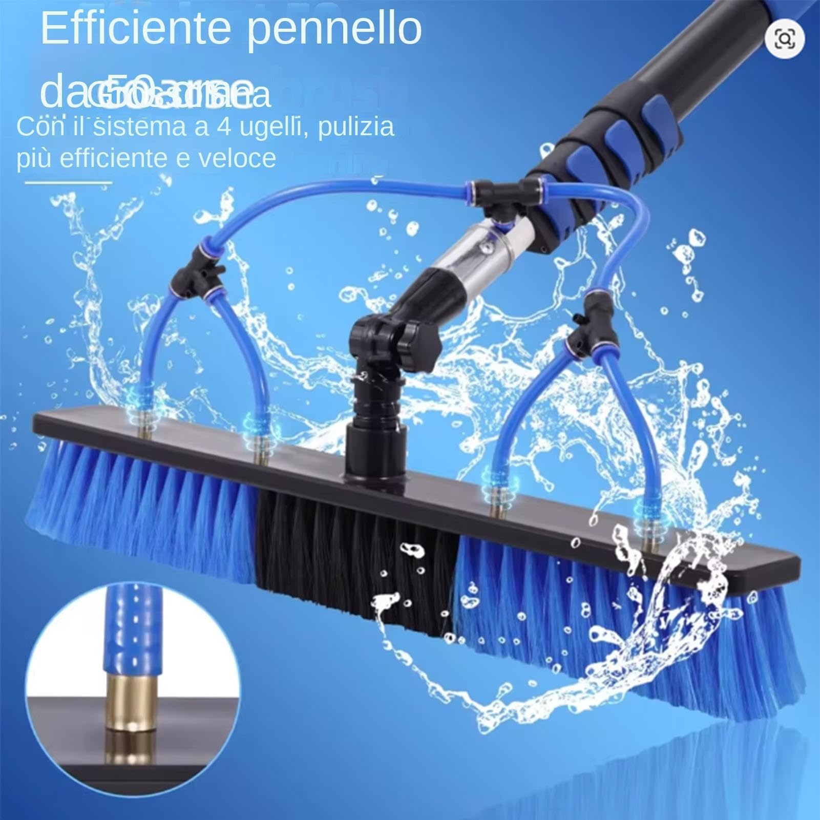 Generico Water Fed Telescopic Pole Solar Panel Cleaning Brush
