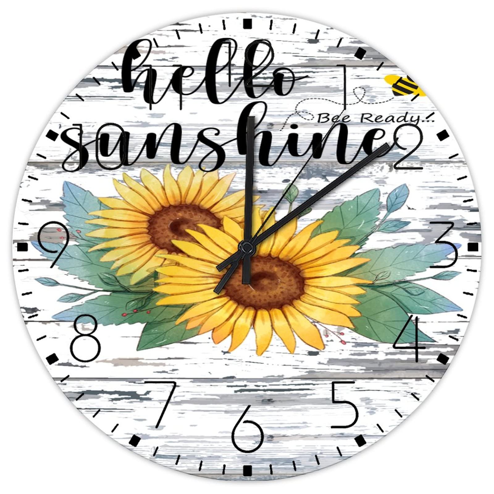 Horloge murale en bois anti-reflet de 38 cm pour habiller un grand mur vide