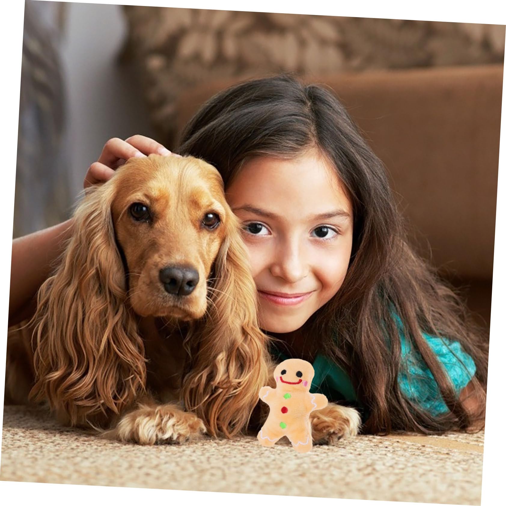 Jouet à Mâcher pour Chien Peluche De Noël Solide Résistant Aux Morsures Taille Moyenne pour Nettoyage des Dents Jouet Interactif D’intérieur pour Animaux De Compagnie