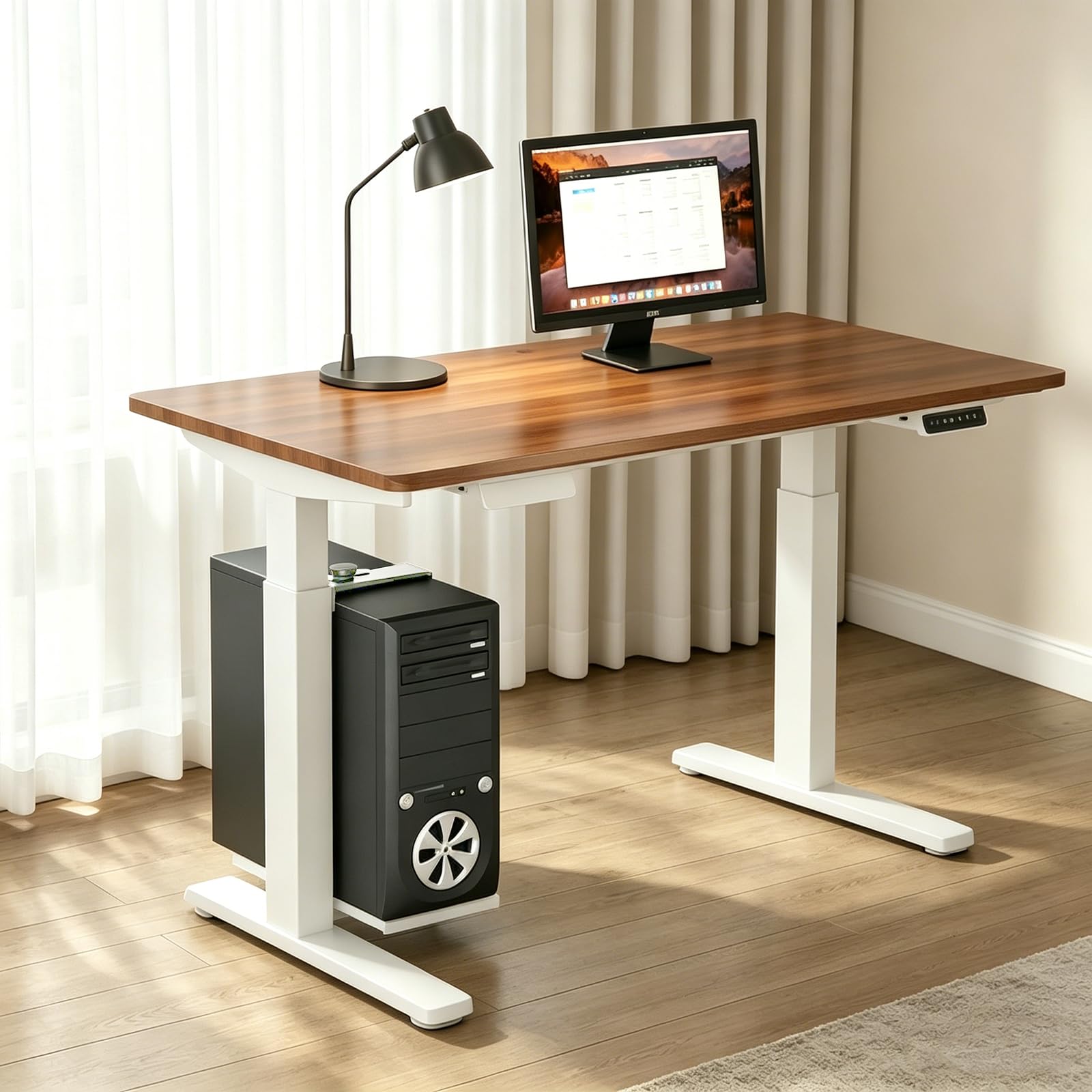 Soporte para PC debajo del escritorio, soporte de PC para escritorio sin taladrar, capacidad de carga de 18 kg, ajustable en altura y anchura, soporte de ordenador para mesas altas