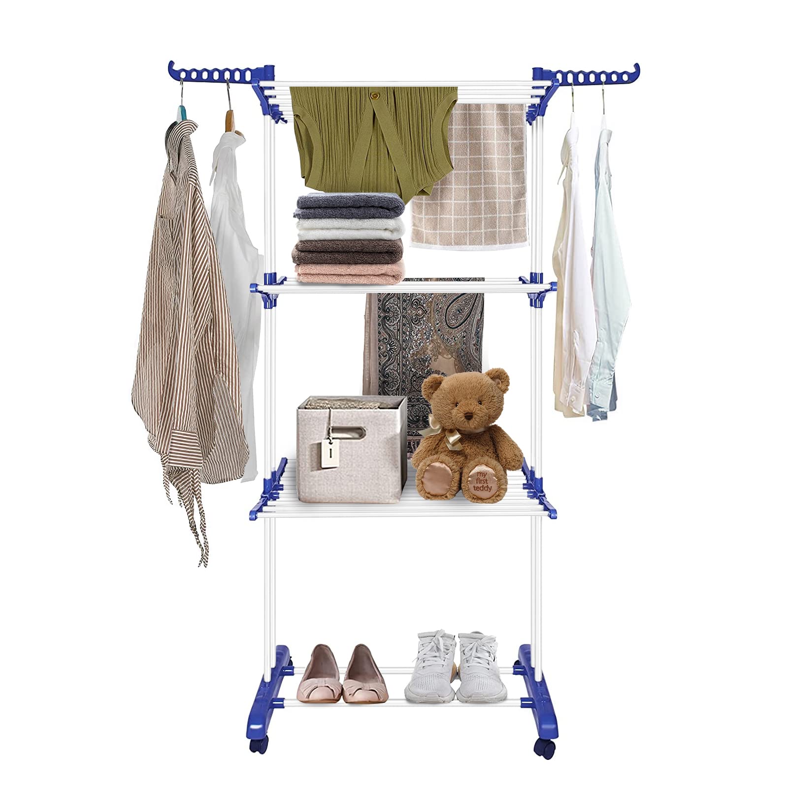 YIHATA Clothes Drying Rack, Collapsible Oversized 4Tier Laundry Drying