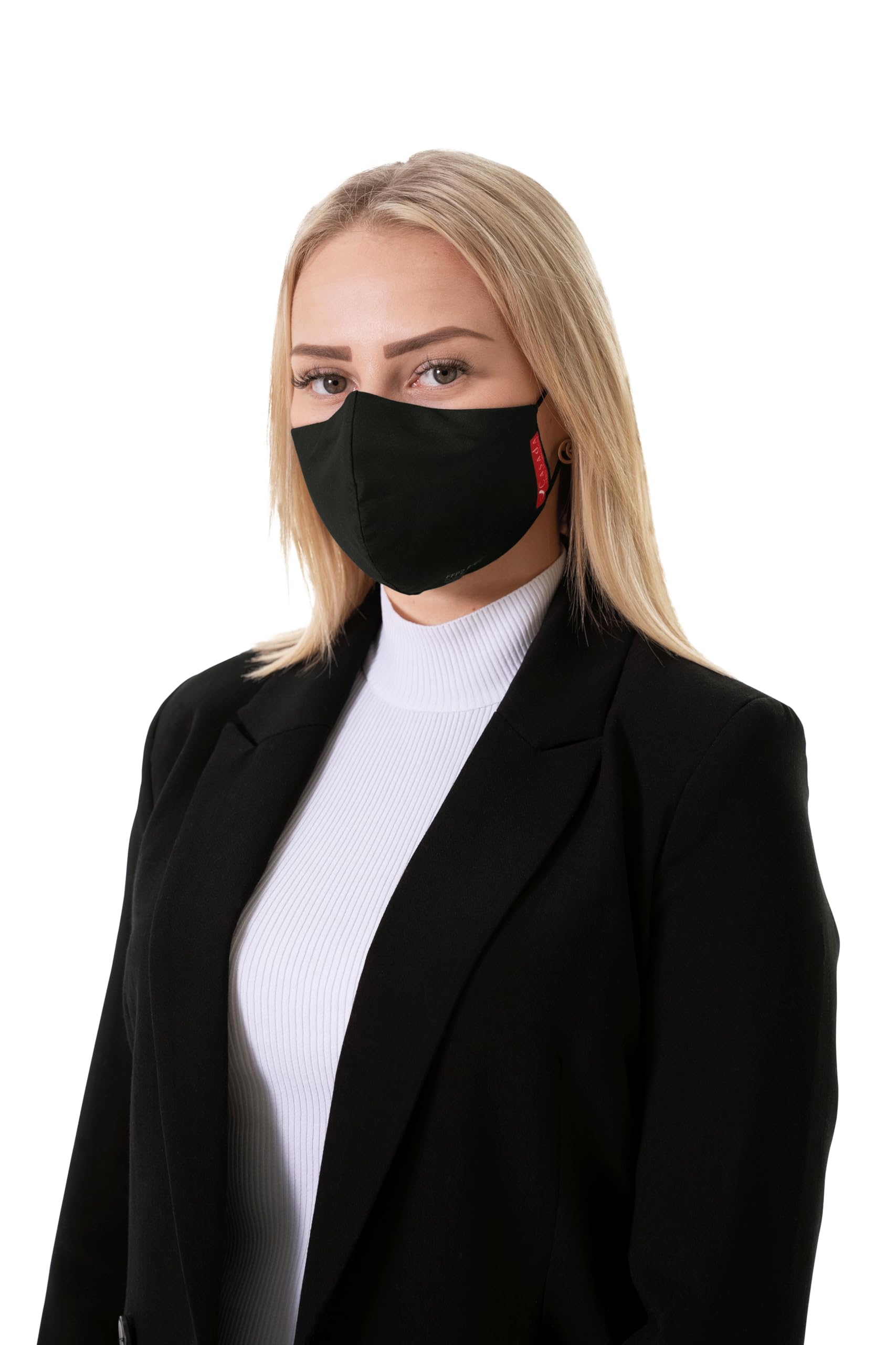 Casada FFP2 zertifizierte Nano-Maske-PRO schwarz ab 5er Set Gesichtsschutz Hygiene Schutzmaske Mehrwegmaske Mundschutz Wiederverwendbar Waschbar