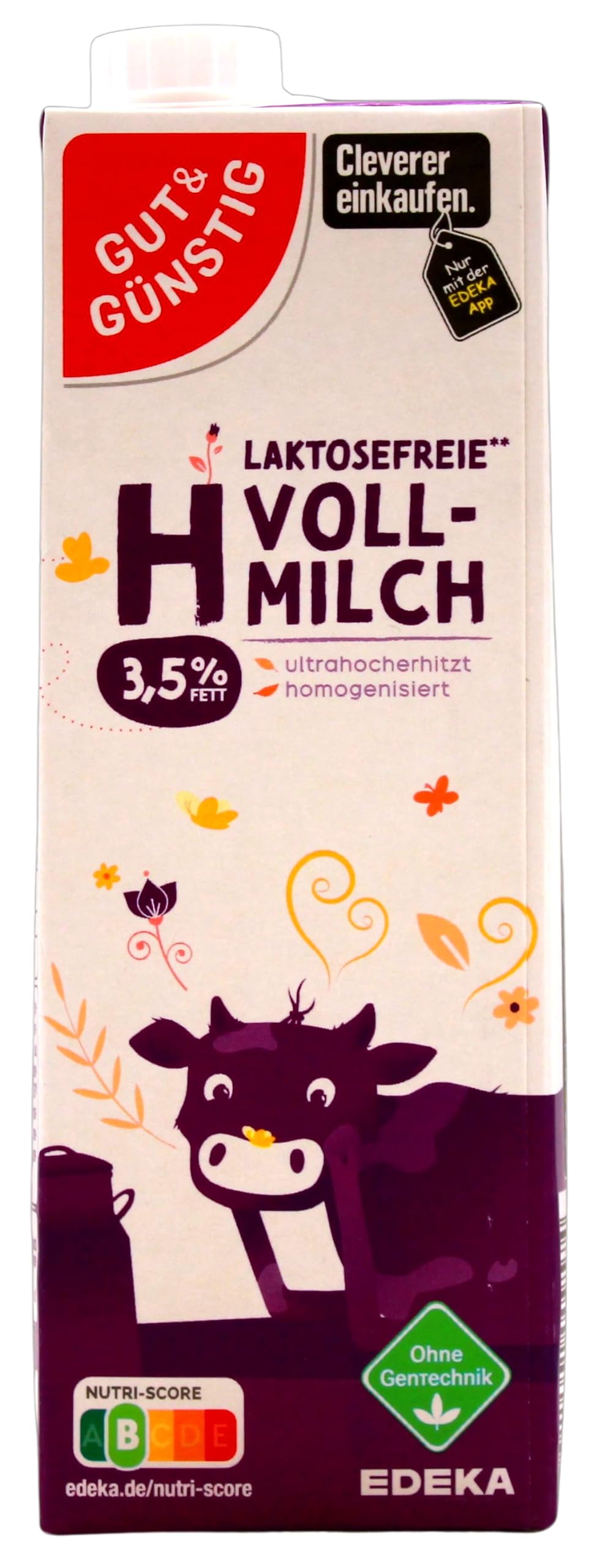 Gut & Günstig laktosefreie H-Vollmilch 3,5% Fett, 12er Pack (12 x 1 l)