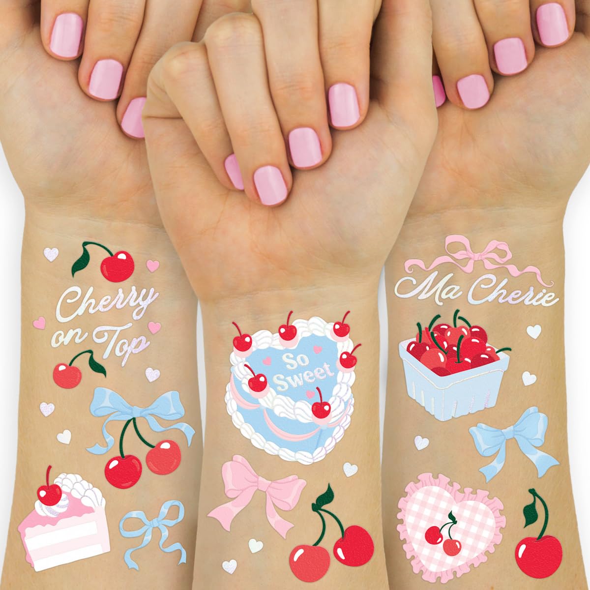 xo, Fetti 50 Cherry Temporary Tattoos Iridescent | Kids Party Ma Cherie