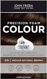 Precision Foam Colour, Medium Natural Brown 5N, Full-coverage Hair Color Kit, Anti-Fade Gray Coverage, Deep Color Saturation Hair Dye, 1 Application