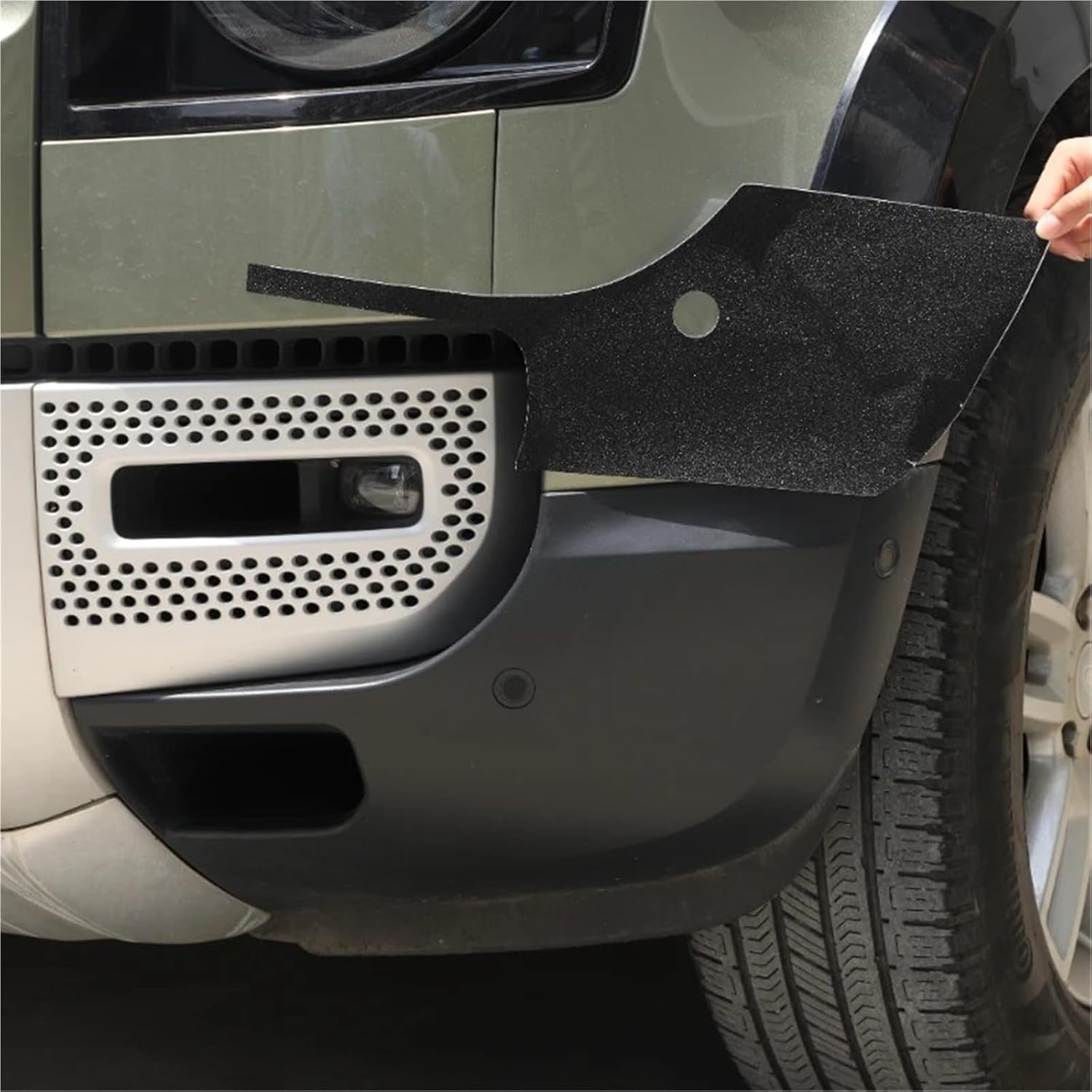 Vehicle Interior Decal PVC Black Car Front Bumper Front Corner Trim Sticker Accessories for Land Rover Defender 90 110 130 2020-2024