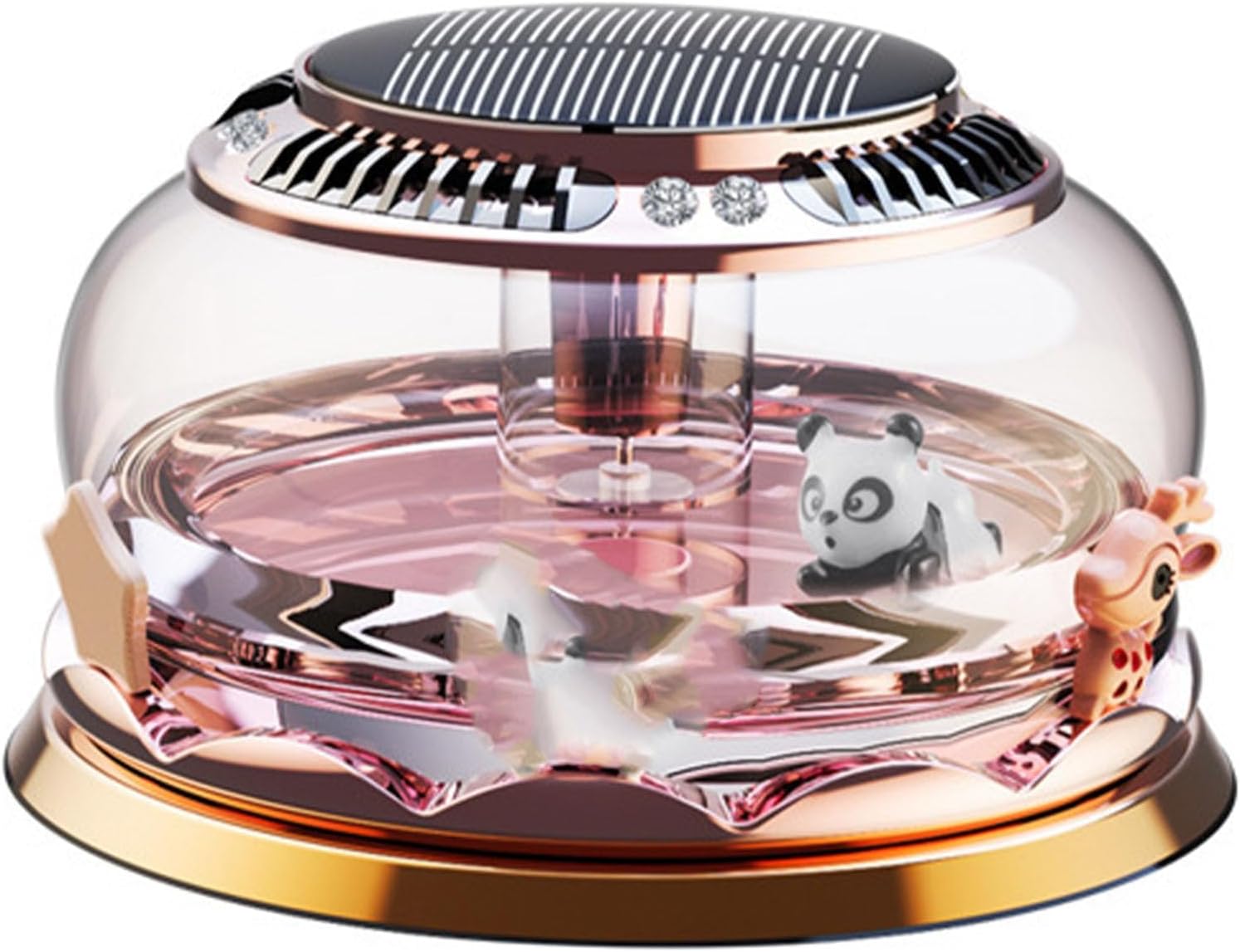 Solar Powered Car Perfume Decoration, Rotating Aromatherapy Diffuser Ornament, Compact Floating Air Freshener with Essential Oil for Vehicle Dashboard