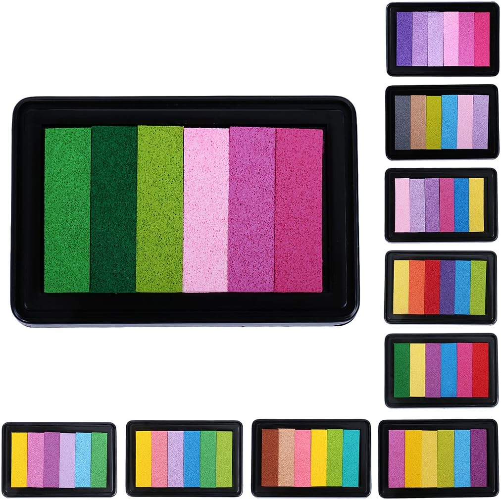 ノーブランド品 紙 インクパッド Diy クラフト 混合色 スポンジ 供え スタンプ台 6色セット 5 10色選べる 印肉
