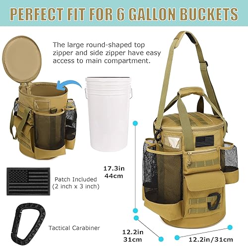 Miniatura 2 de Bolsa de cubo de béisbol, organizador de accesorios de entrenamiento de béisbol, bolsa de cubo de sóftbol estilo táctico con parte inferior