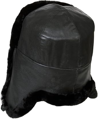 Ushanka company Genuine Leather & Sheepskin Russian Naval Officer Winter Hat, Soviet Star