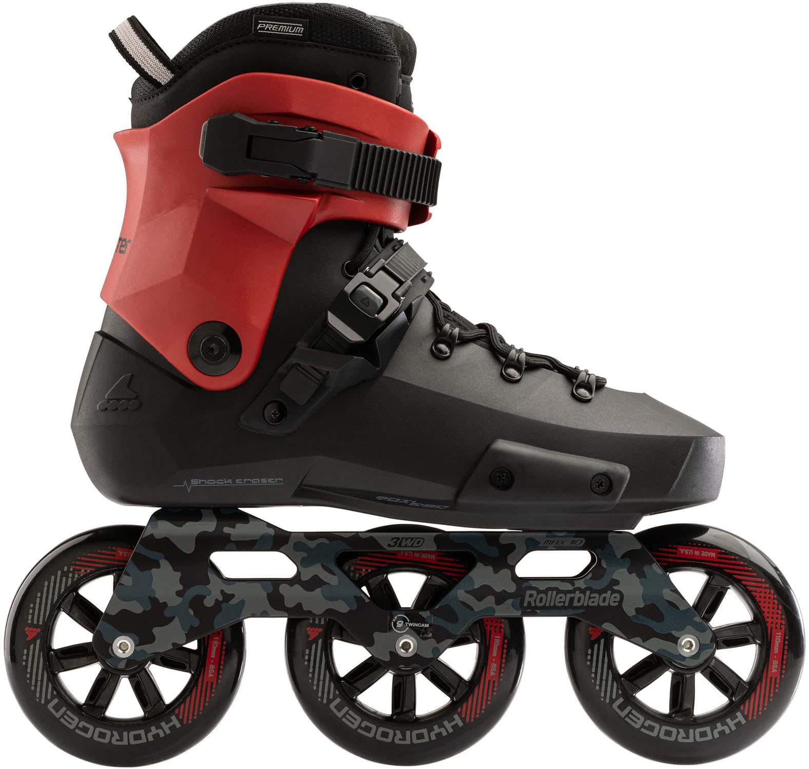 Rollerblade Twister 110 - Pattini in linea unisex, per adulti, per fitness, colore: nero/rosso