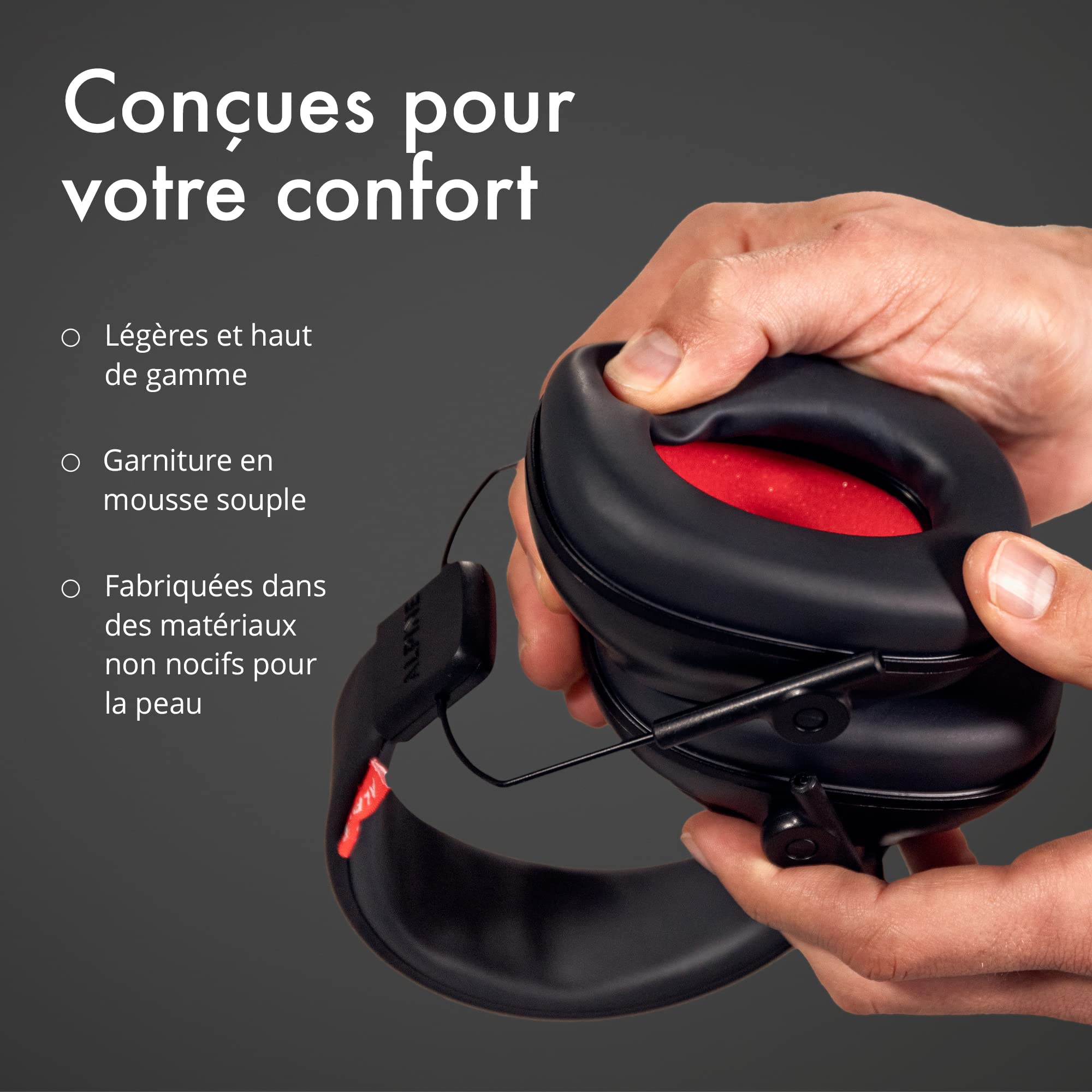 Alpine Casque antibruit adultes Defender- Haute qualité - Idéal pour la concentration, le jardinage & bricolage, le tir sportif - Serre-tête réglable - Confort assuré toute la journée - 26dB