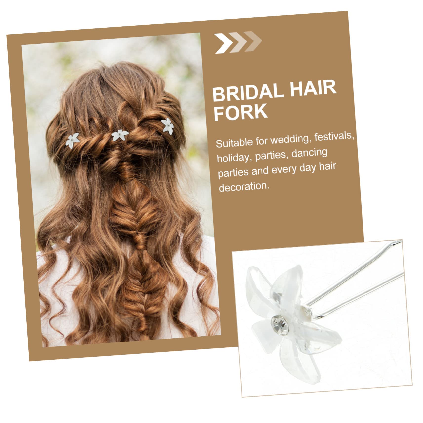 Healeved 100stücke U-förmige Haarnadeln Mit Blüten-design Für Hochzeiten Festliche Anlässe Und Tägliche Haaraccessoires Elegante Braut Haarschmuck Mit Glänzenden Kristallblüten