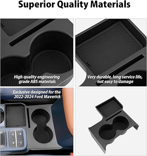 Miniatura 4 de LUWU - Bandeja organizadora para consola central compatible con Ford Maverick 2022 2023 2024 2025 Portavasos para camión Ford Maverick Insertar