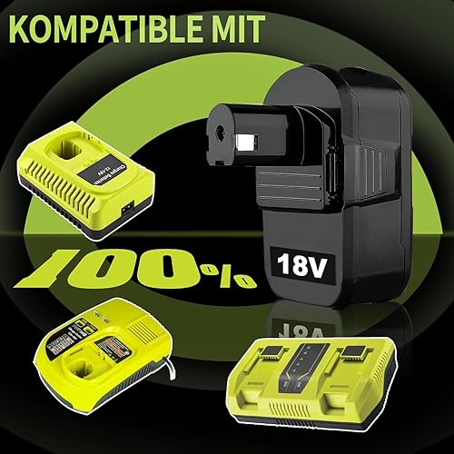 Miniatura 2 de 2 piezas de repuesto de 8.0Ah para batería Ryobi de 18 V, compatible con batería Ryobi de 18 V, P102, P103, P104, P105, P107, P108, P109, P190,