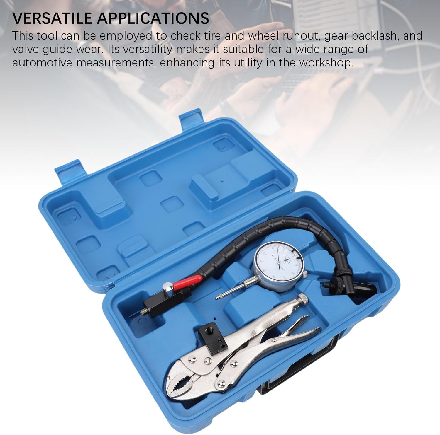 Luocute Industrial Tools Premium Disc and Rotor Ball Joint Gage Set, 0-1in By 0.001in Indicator Automobile Brake Disc Flatness Runout Backlash Measuring Tire Repair Tools