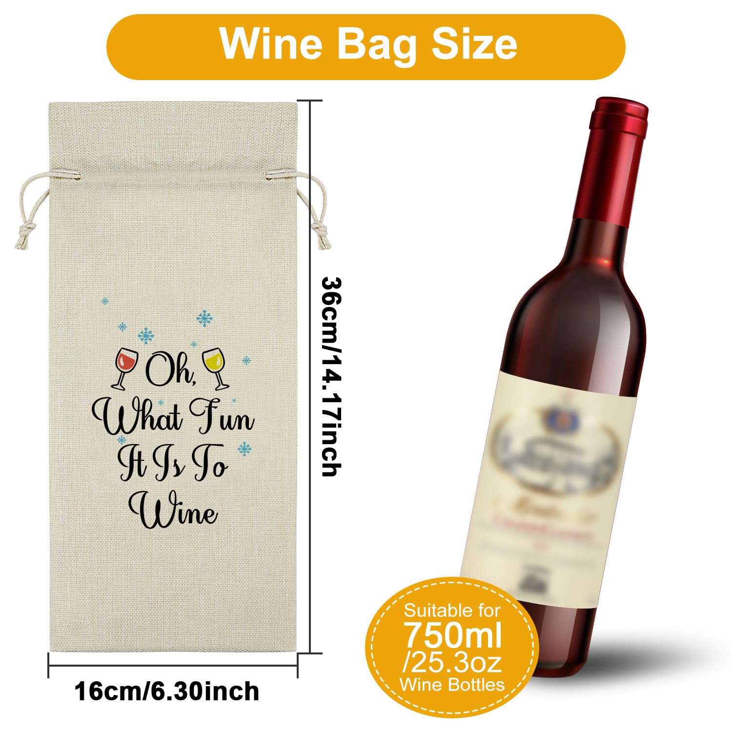 Wine Lovers Gift Christmas Wine Bag Christmas Wine Bottle Gift Bags Christmas Party Gifts for Adults Friendship Gifts Christmas Wine Bags for Xmas Holiday Party Favors Table Decorations Office Decor - Image 2