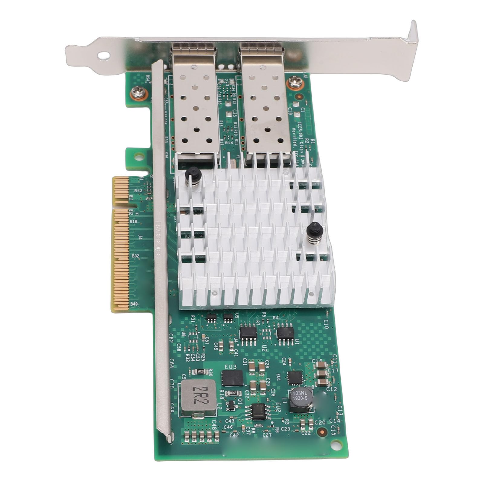 Ausla Scheda di Rete in Fibra Ottica PCI E X8 da 10 GB, Adattatore Ethernet PCI Express con 82599ES, Doppie Porte SFP Plus, PCIE 2.0 X8 da 10 Gbps per Server Workstation VMware
