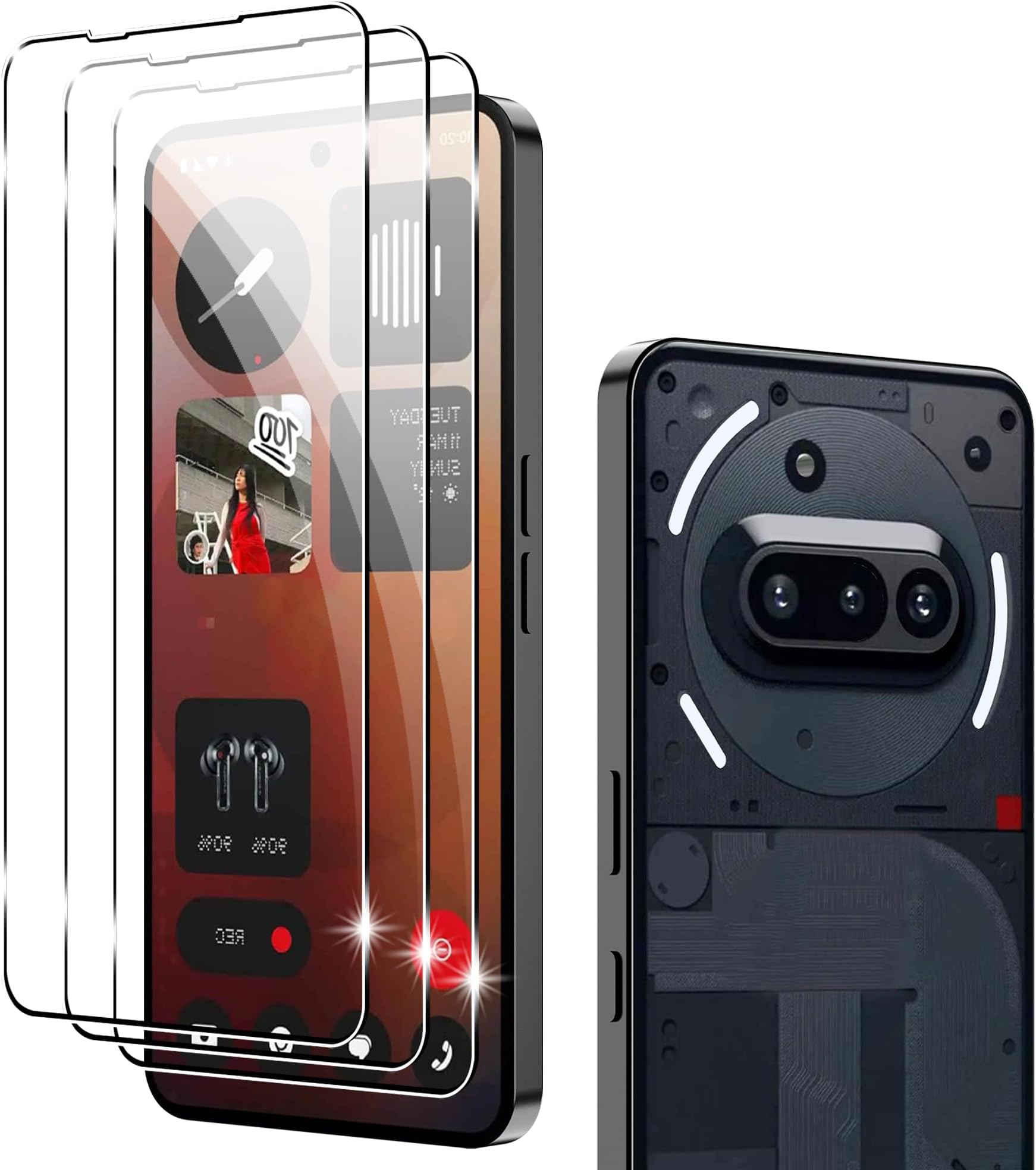 for Nothing Phone (3a)/3a Pro/CMF Phone 2 Pro screen protector, 9H Hardness Anti-Scratch Tempered Glass flim, Case Friendly(3 PACK)