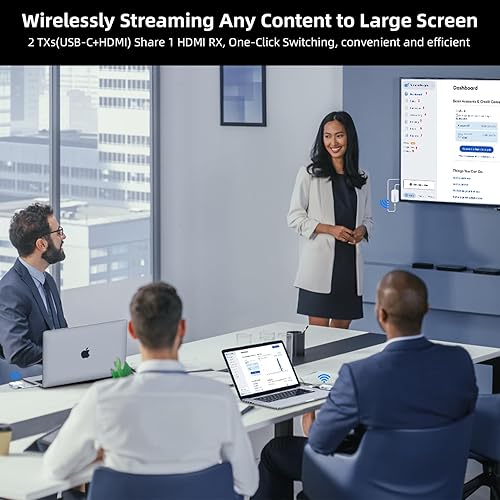 Miniatura 9 de Transmisor y receptor HDMI inalámbrico 4K 30Hz, kit extensor inalámbrico HDMI portátil de 98 pies98.4 ft, adaptador de pantalla HDMI a HDMI,