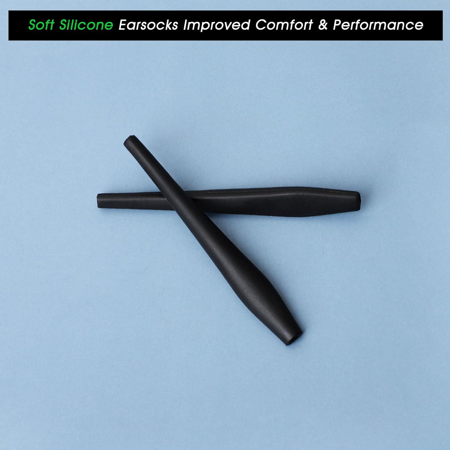 Acefrog 2 Pairs Upgraded Soft Silicone Replacement Temple Sleeve Ear Socks for Oakley Crosshair 2.0 OO4044 Sunglasses, Perfectly Fit, Black - Image 2