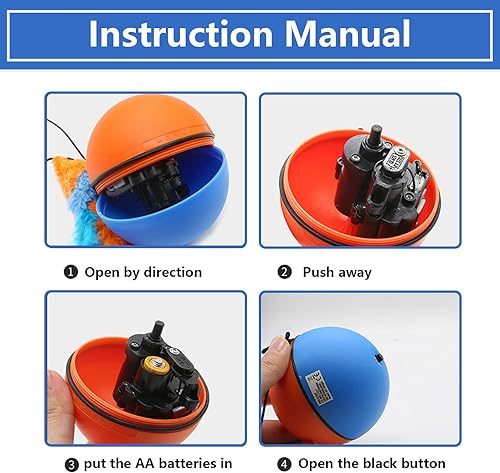 Miniatura 2 de Pelota de juguete interactiva para gatos con sensor de movimiento, alfombra automática para gatos, diseño duradero y divertida, juguete de juego