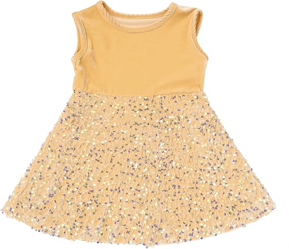 IDOPIP Sequin Velvet Dress for Baby Girls Toddler First Christmas Birthday Party Dresses Princess Pageant Fall Winter Clothes