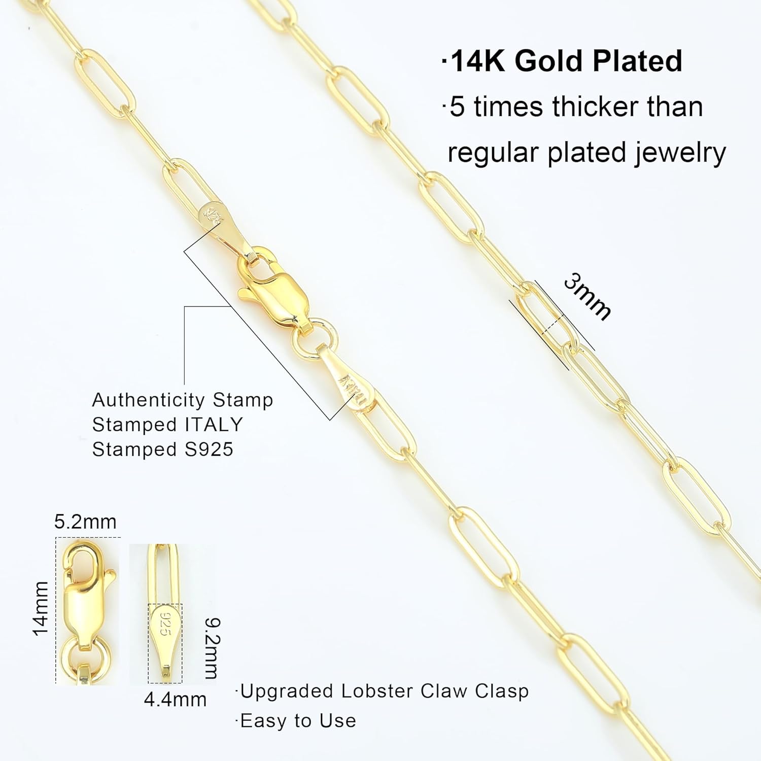 925 Sterling Silver Paperclip Lobster Clasp Chain 3mm 4mm 5mm 6mm 7mm Necklace for Women Men Diamond Cut Silver Necklace Chain 16-30 Inches - Image 4