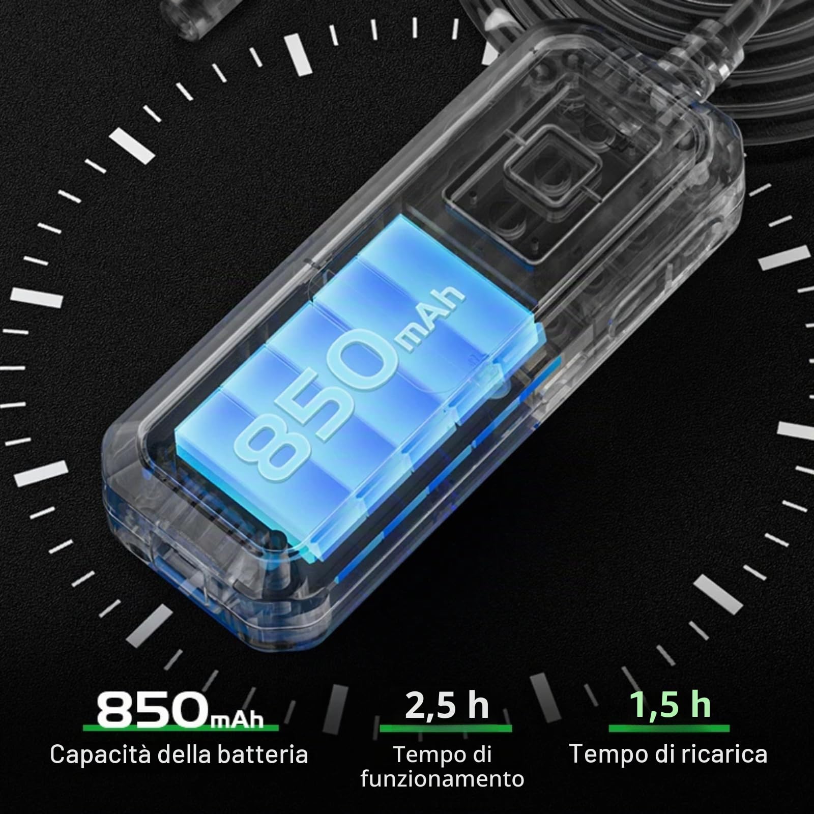 Endoscopio per Smartphone con Luce, wifi Telecamera Endoscopica IP67 Impermeabile Telecamera Ispezione tubi, Industriale Endoscopio Boroscopio Snake per And roid e i O S, 850mAh, 1M