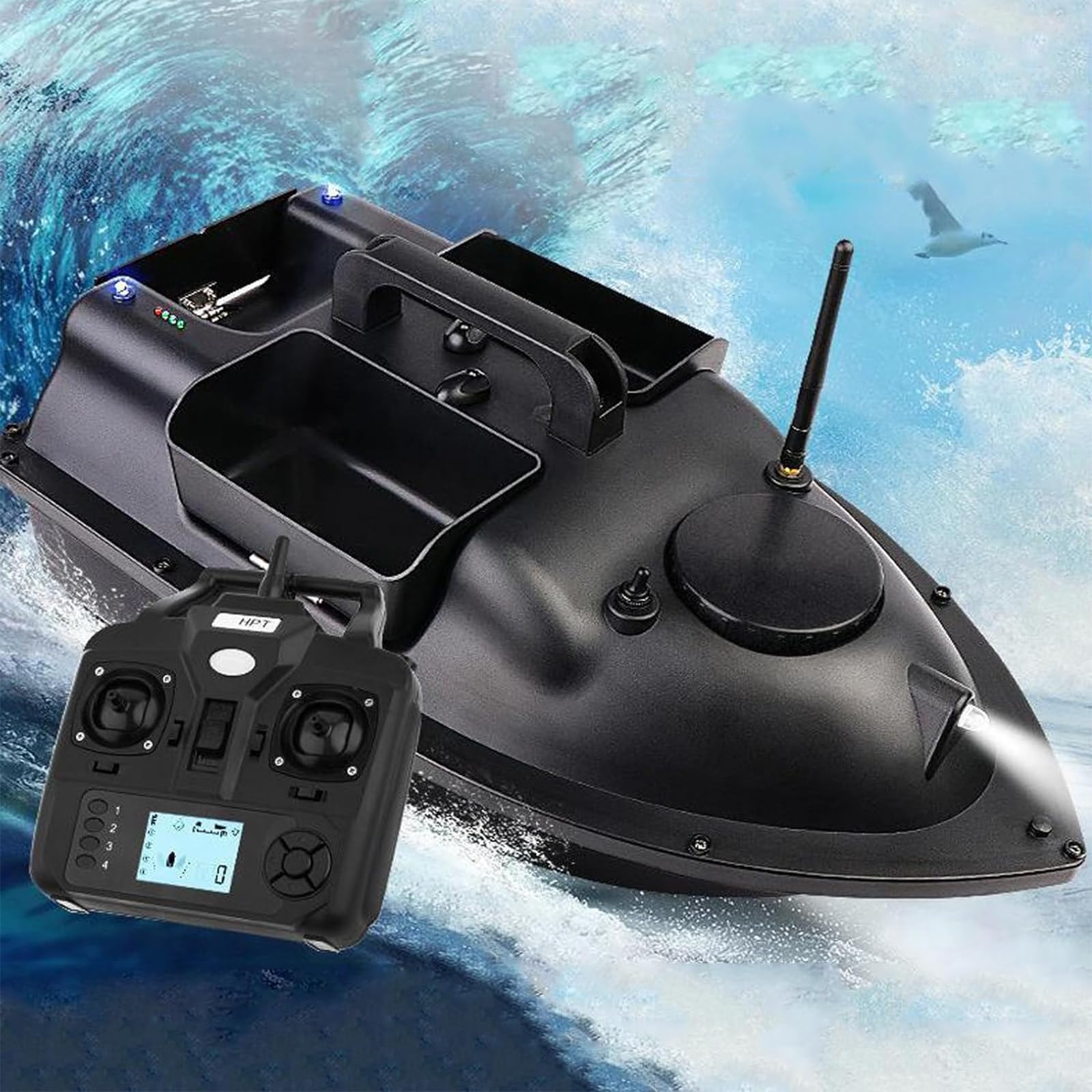 500M Bezprzewodowy pilot zdalnego sterowania łodzią motorową, Fish Smart Bezprzewodowy pilot zdalnego sterowania łodzią wędkarską, Łódź z podajnikiem, Łódź wędkarska, Automatyczny