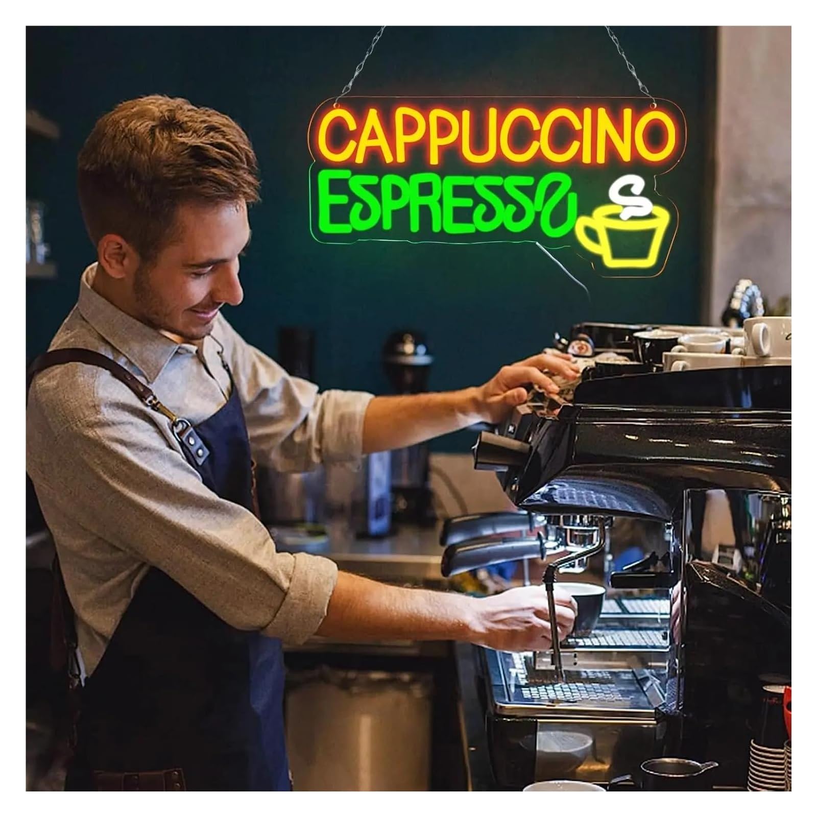 Decoración Lámparas Letrero De Neón Cappuccino Espresso Para Barra De Cerveza, Luz Para Decoración De Pared De Cafetería, Bistró, Cafetería, Tienda, Cueva De Hombre, Fiesta
