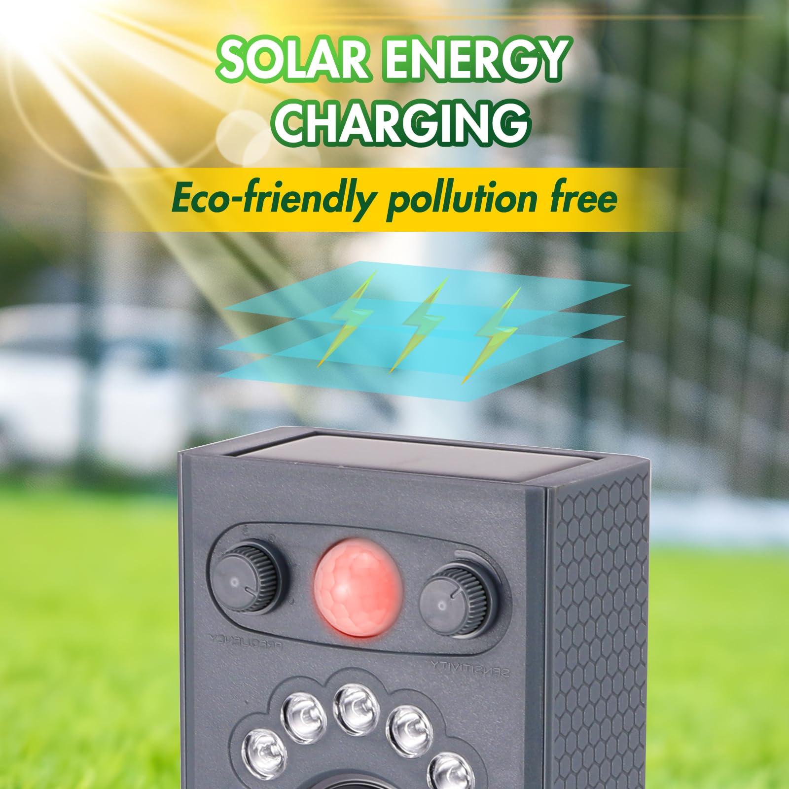 Repelente Ultrasónico para Animales, Repelente para Gatos De Jardín, Repelente Solar Ultrasónico con Sensor Pir y Flash, 5 Modos De Ajuste, Repelente para Gatos para Jardín, Patio