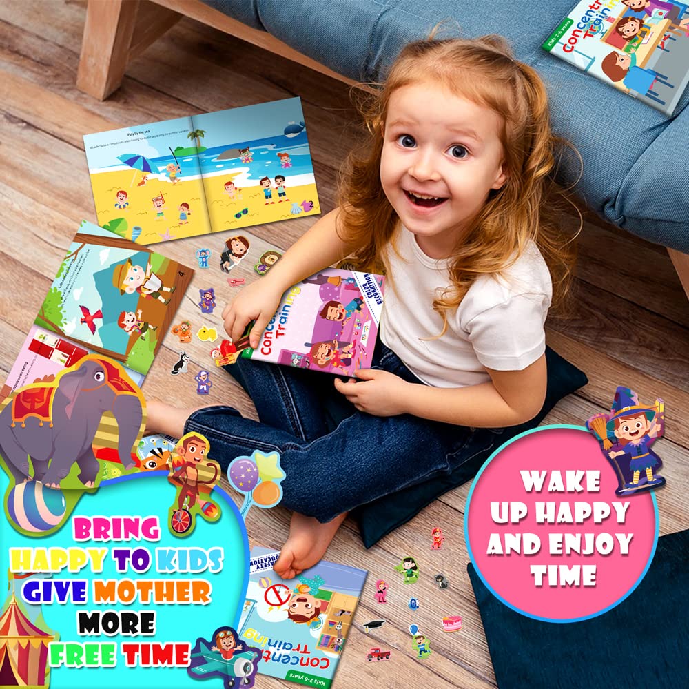 Felly Lot de 20 Livres D'autocollants Réutilisables pour Enfant, Montessori 2-6 Ans Jouet, Quiet Book, Jeux Educatif Enfant 2 3 4 5 6 Ans, Busy Book Livre Bebe