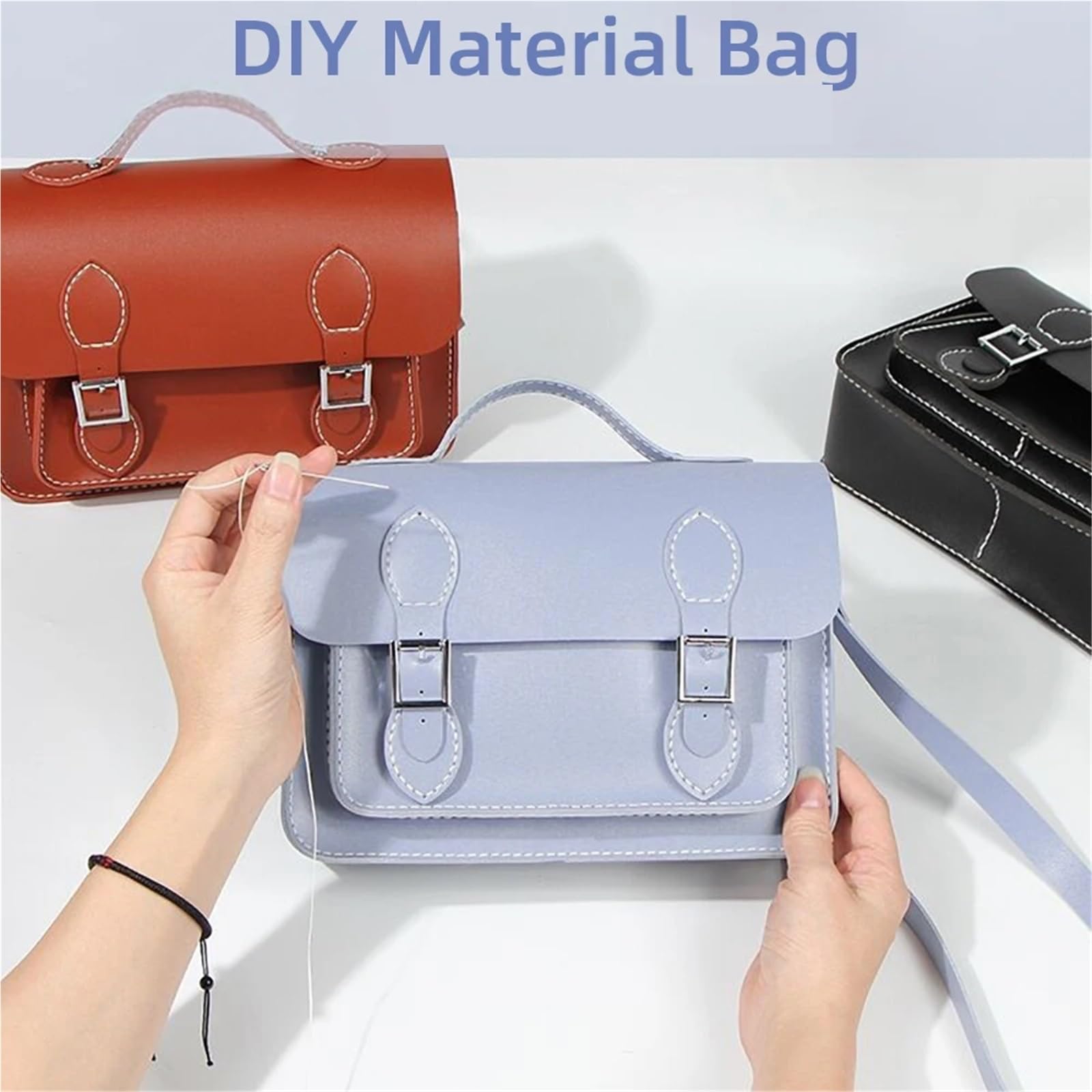 Kit de Bricolaje para Hacer Bolsos Kit de costura DIY for bolsos cuero sintético for adultos, kit, proyecto(L5 - Backpack)