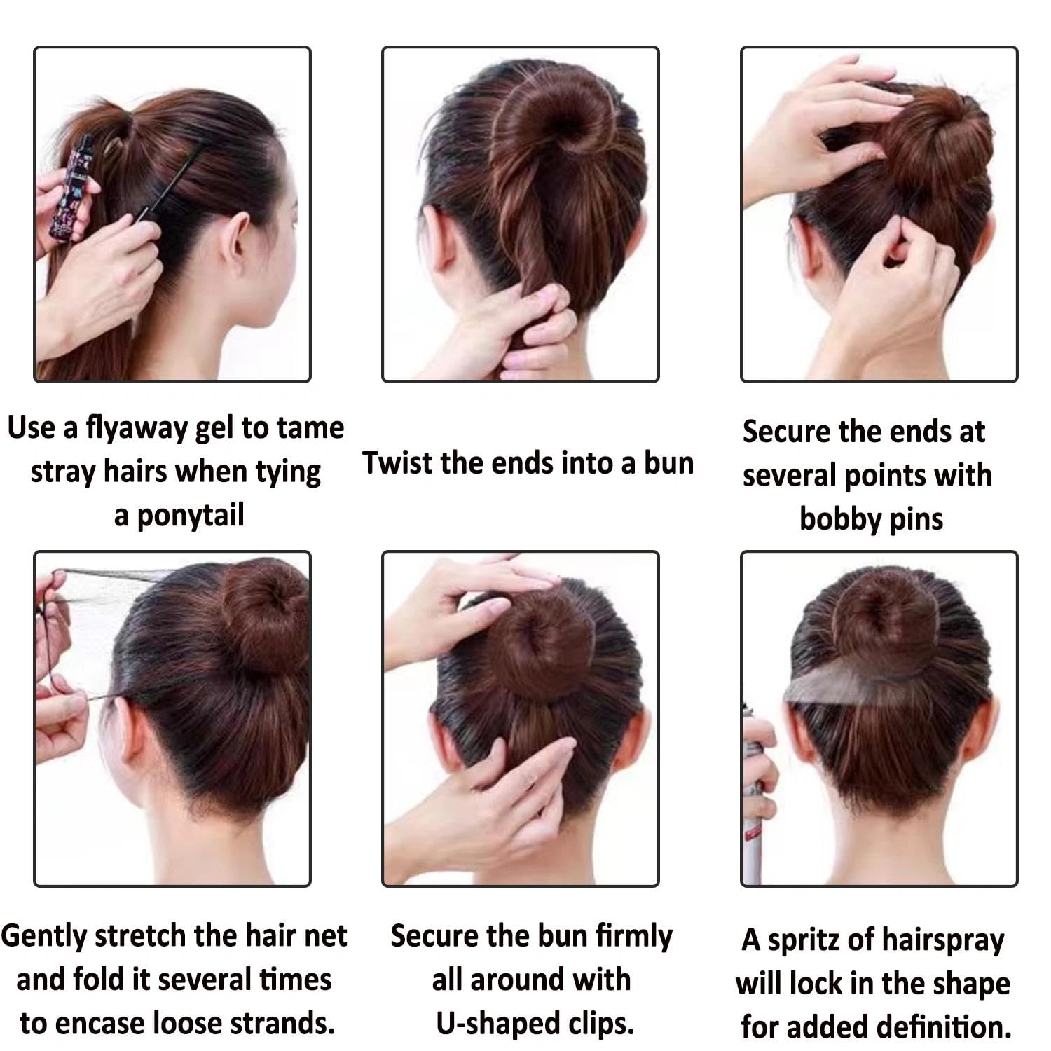 Retina Capelli Invisibile 40 Pezzi, Retina Elastica Capelli Donna per Chignon e Styling Professionale (Nero)