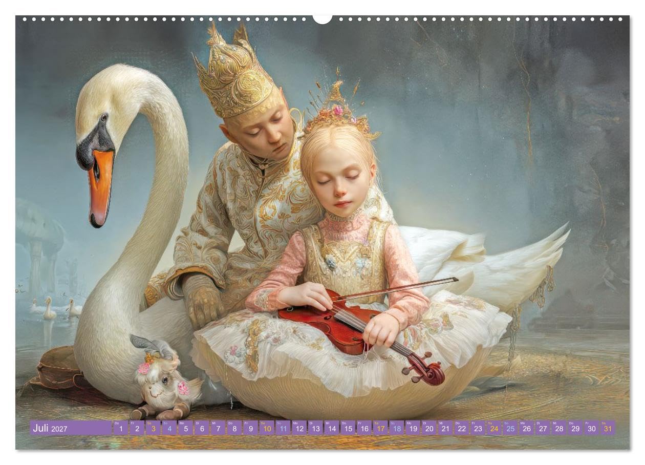 CALVENDO · Melodien und Zuneigung - Fantasiemotive (Kalender 2027) | DIN A2 Querformat · Premium-Wandkalender · Originelle außergewöhnliche Motive der Liebe
