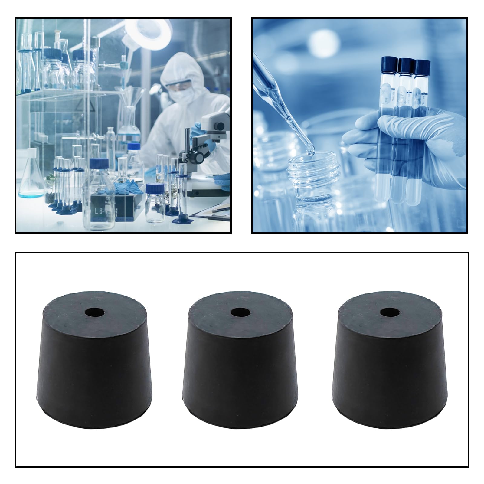 6pcs Rubber Stopper with Hole 26-32mm Tapered Plug Test Tube Bungs for Lab Home Use — Amazon image 5