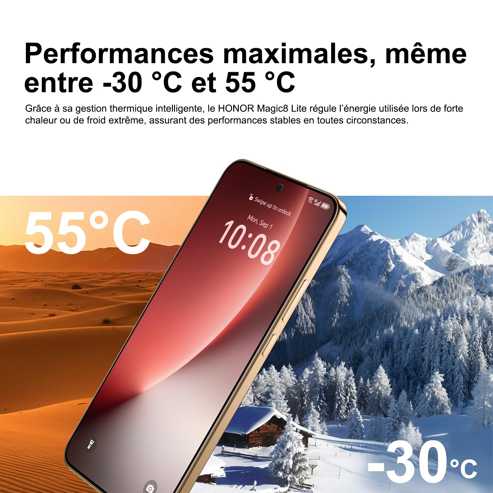 HONOR Magic8 Lite Smartphone, écran AMOLED 6,79" 120hz, IP68/IP69K, 8+512 Go, 7500 mAh Telephone Portable, 108MP avec OIS,Débloqué 5G Double SIM (Reddish Brown