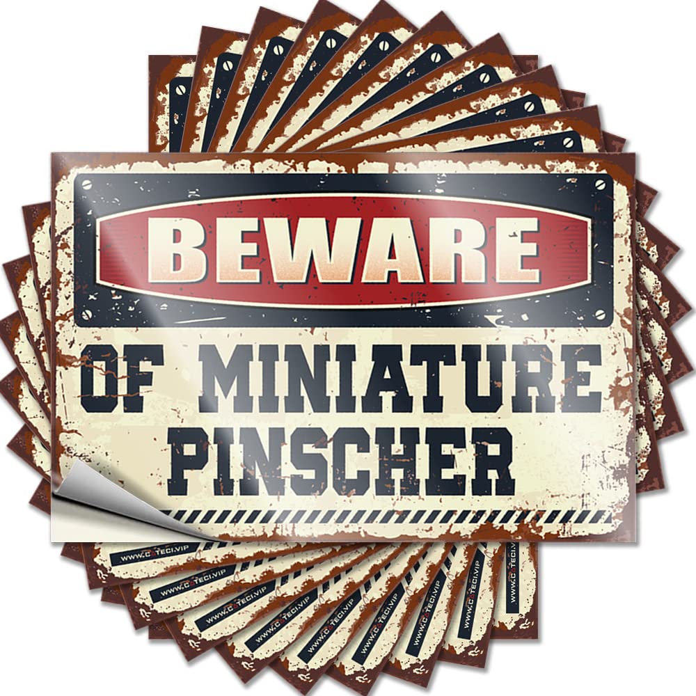 Western Bathroom, Funny Sticker Water Beware of Miniature Pinscher | Billiard Retro Kitchen Decor(6X9CM)