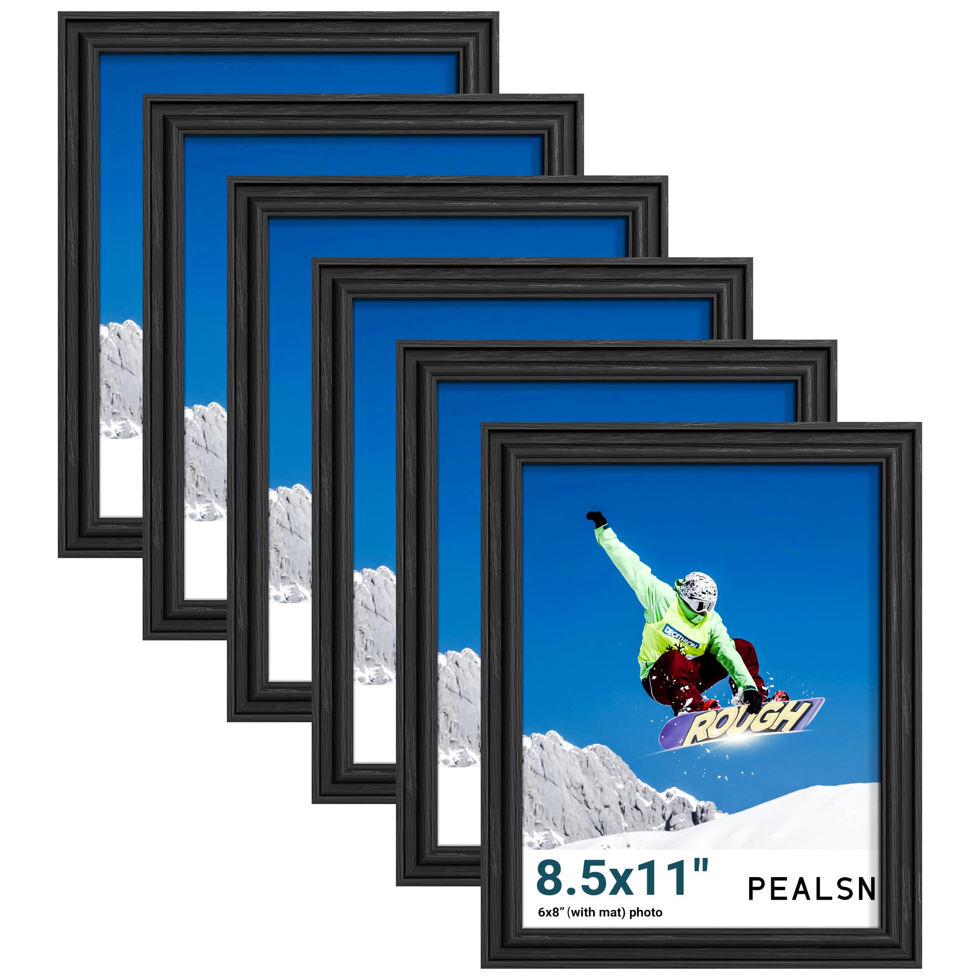 Lot de 6 cadres photo 21,6x27,9 cm PEALSN avec passe-partout 15,2x20,3 cm