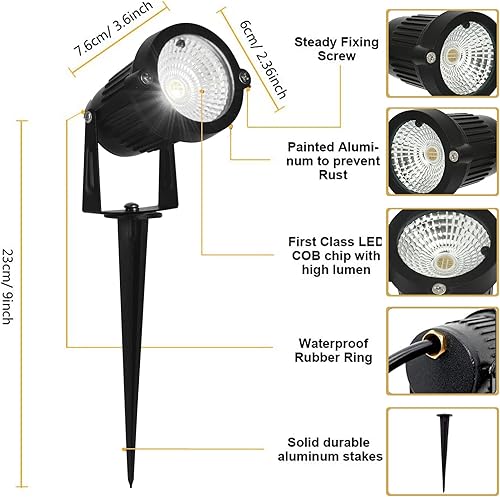 Miniatura 4 de Luces de paisaje de bajo voltaje que cambian de color RGB 5W DC12V LED iluminación de paisaje al aire libre, foco impermeable con control remoto