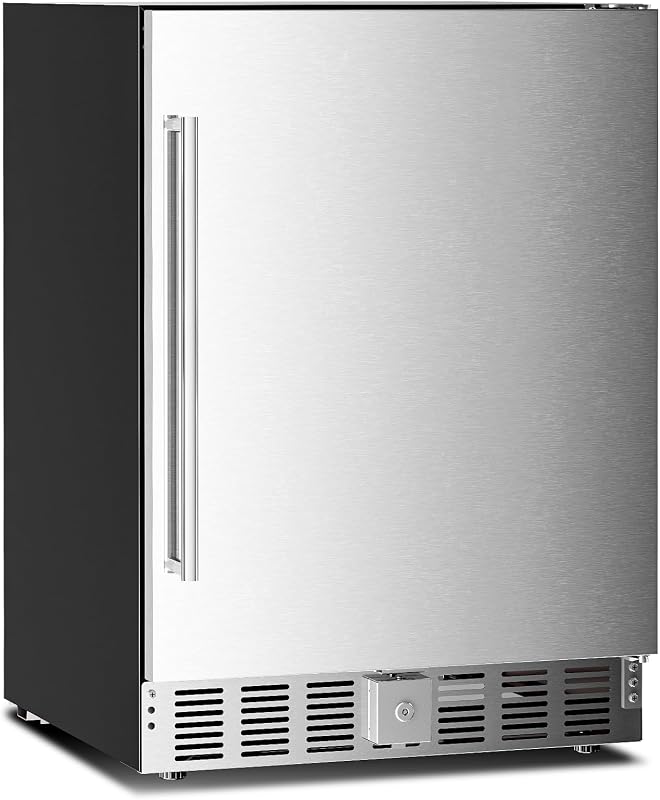 Antarctic Star Outdoor Beverage Refrigerator 24 Inch Wide,Stainless Steel Mini Fridge 180 Can for Undercounter Built-in or Freestanding, Wine Cooler for Home and Patio,Fast Cooling, Low Noise, 32-50°F